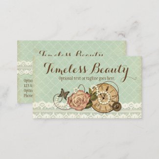 Shabby Chic Rose & Rustic Vintage Jewelry Boutique Business Card