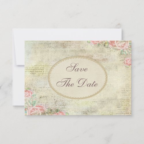 Shabby Chic Roses Baby Shower Save the Date