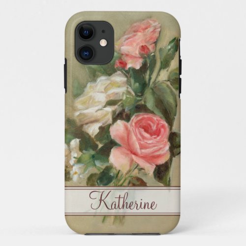 Shabby Chic roses iPhone 11 Case