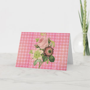 Shabby Chic Roses Greeting Card