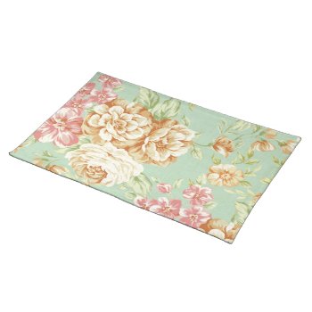 Shabby Chic Roses Placemat by jardinsecret at Zazzle