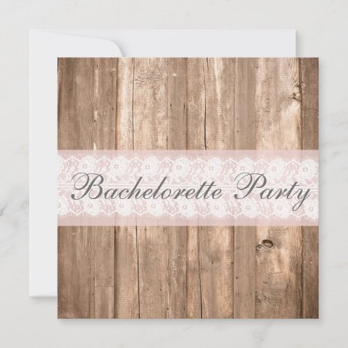 Shabby Chic Rustic Bachelorette Party Invitation