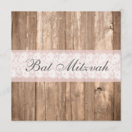Shabby Chic Rustic Bat Mitzvah Party Invitation