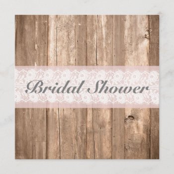 Shabby Chic Rustic Bridal Shower Customizable Invitation by Mintleafstudio at Zazzle