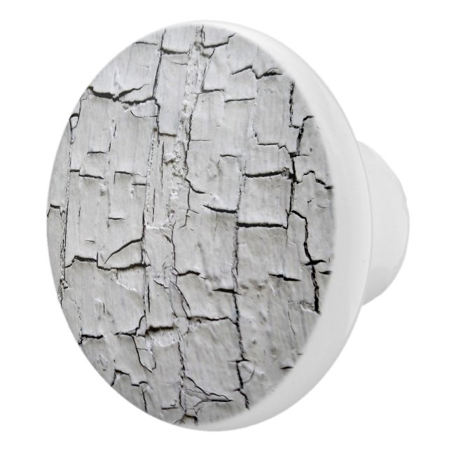 Shabby Chic Rustic Country Gray Distressed Texture Ceramic Knob (Right)