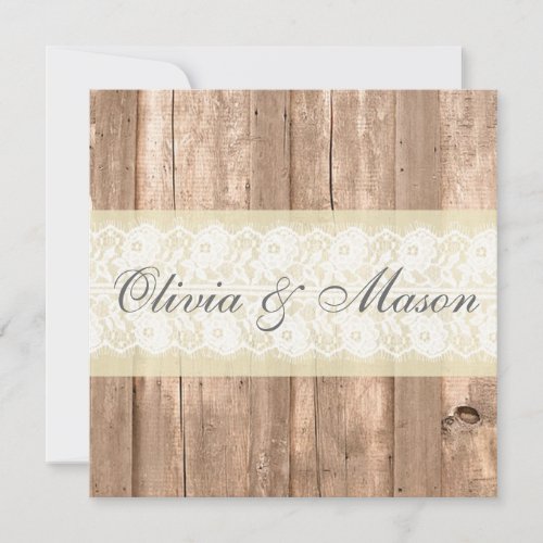 Shabby Chic Rustic Cream Wedding Invitation