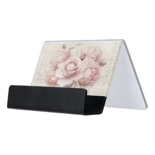 shabby chic,rustic,vintage,floral,collage,country, desk business card holder