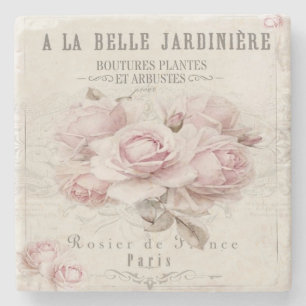 shabby chic,rustic,vintage,floral,collage,country, stone coaster