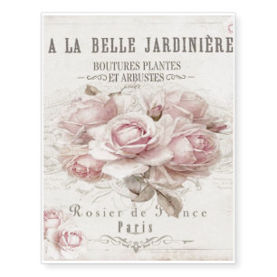 shabby chic,rustic,vintage,floral,collage,country, temporary tattoos