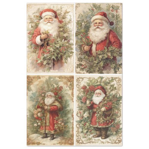 Shabby Chic Santa 4 Square  Tissue Paper