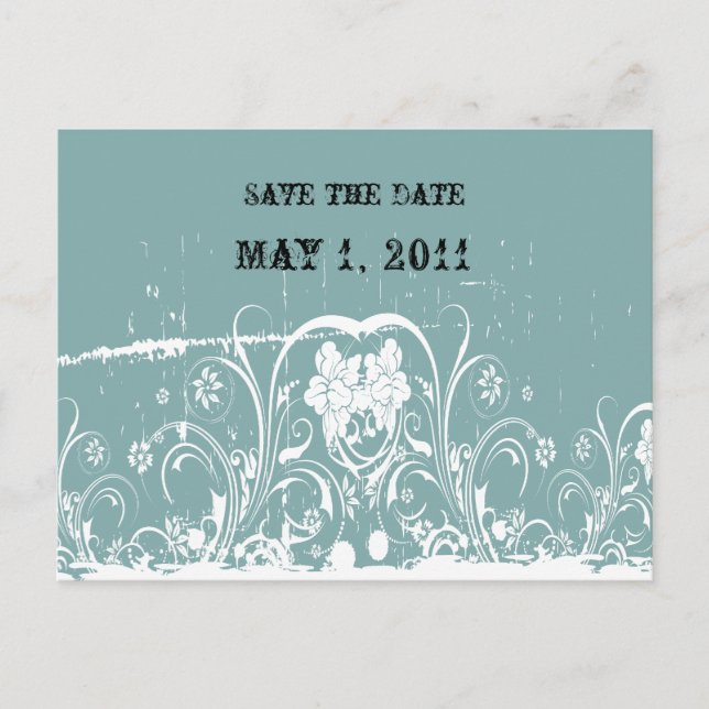 Shabby Chic Save the Date Announcement Postcard (Front)