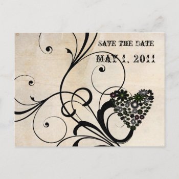 Shabby Chic Save The Date Announcement Postcard by RiverJude at Zazzle