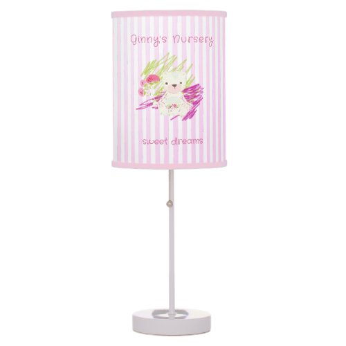 Shabby Chic Scribble Teddy Bear Table Lamp