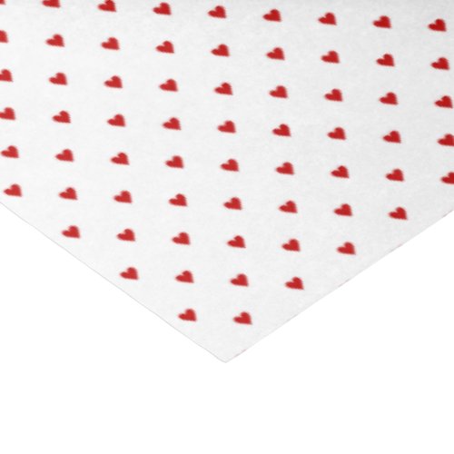 Shabby Chic Simple Red Hearts Pattern on White Tissue Paper