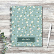 Shabby Chic Small Floral Cottagecore Duck Egg Blue