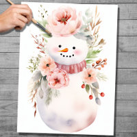 Shabby Chic Snowman 2 Decoupage Paper