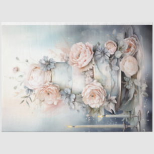 Shabby chic soft pastel colors birthday cake tissue paper