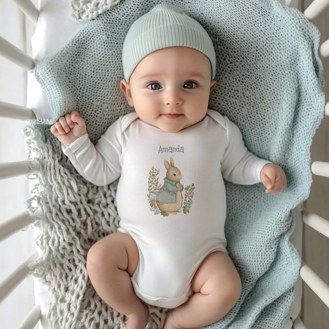 Shabby Chic Spring Rabbit Baby Bodysuit (Creator Uploaded)