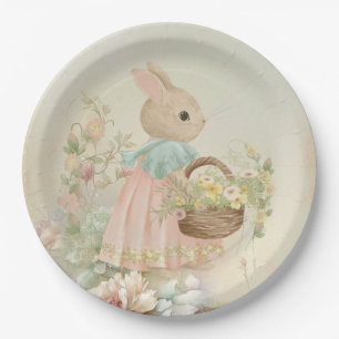 Shabby Chic Spring Rabbit Paper Plates