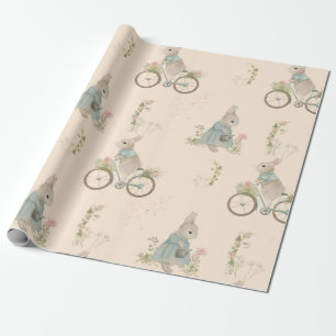 Shabby Chic Spring Rabbit Wrapping Paper