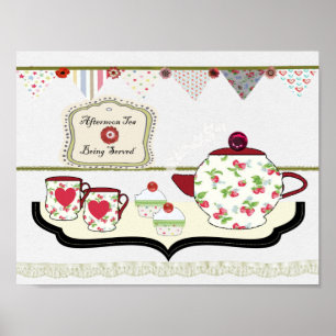 Shabby Chic Style Kitchen Wall Decor Cup of Tea