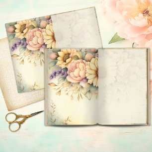 Shabby Chic Sunflower & Peony Junk Journal Page