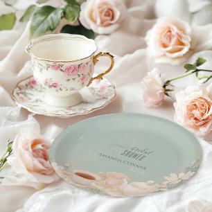 Shabby chic Tea Party Bridal Shower Paper Plates