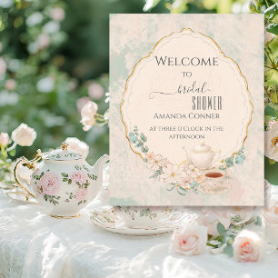 Shabby chic Tea Party Bridal Shower Welcome Foam Board