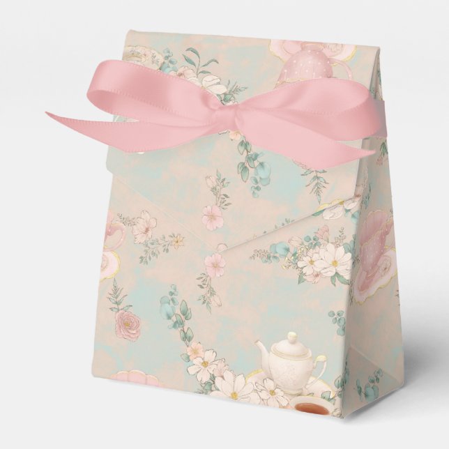 Shabby Chic Tea Party Favor Boxes (Front Side)