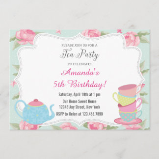 Shabby Chic Tea Party Invitation