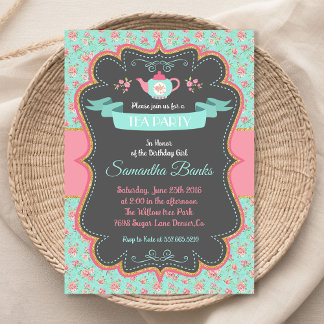 Shabby Chic Tea Party Invitation | Vintage Party