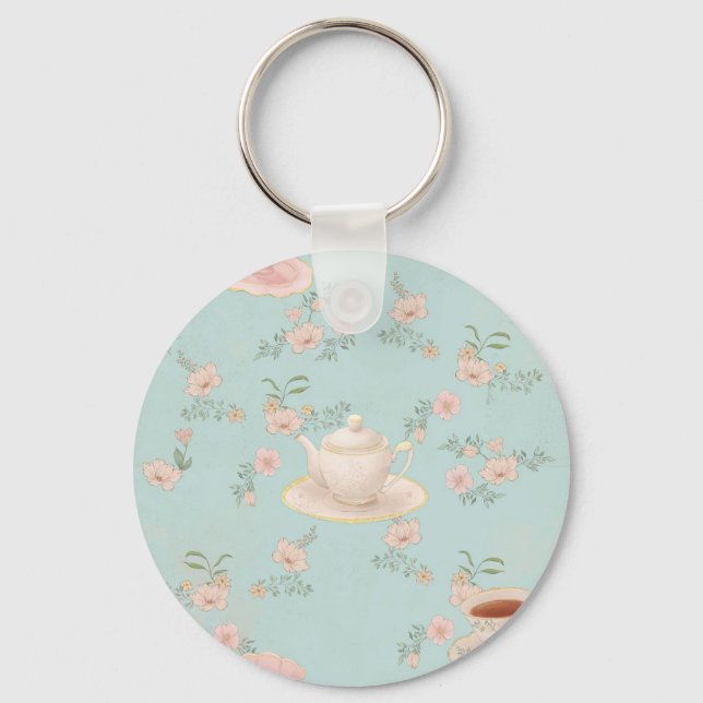 Shabby Chic Tea Party Keychain (Front)