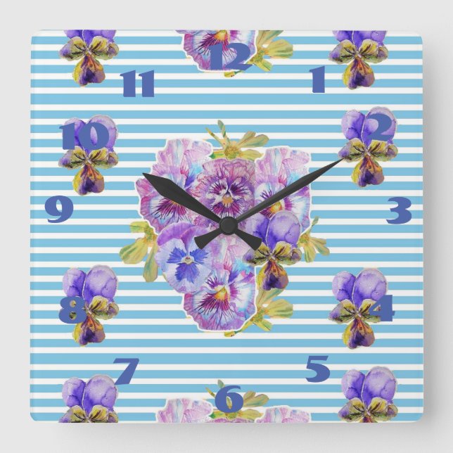 Shabby Chic Teal Roses Rose Art Ladies Room Clock (Front)