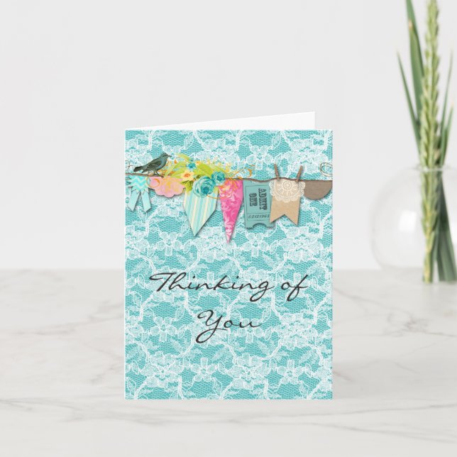 Shabby Chic Thinking of You Greeting Card (Front)