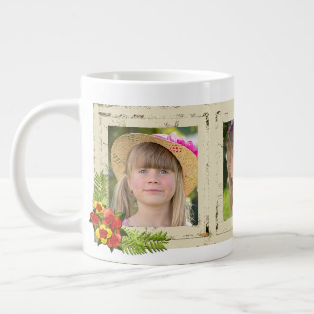 Shabby Chic Three Photo Specialty Mug (Left)