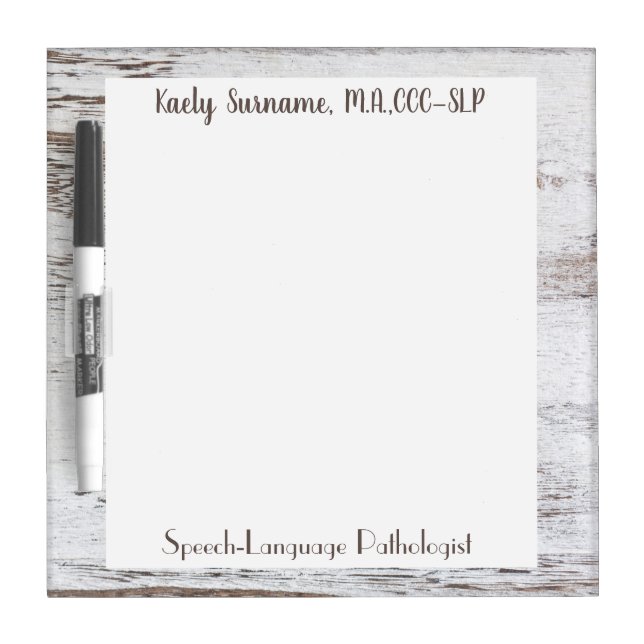 Shabby Chic, Trendy SLP Custom Dry Erase Board (Front)