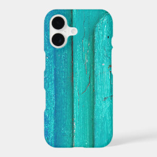 Shabby Chic Turquoise Painted Rustic Wood iPhone 17 Case