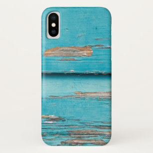 shabby chic turquoise wood iPhone XS case