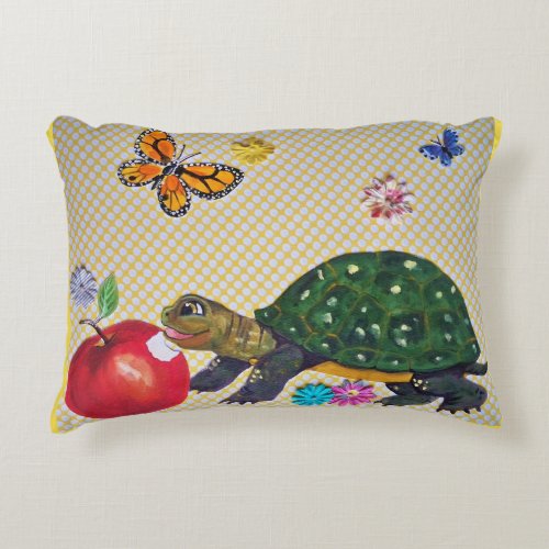 Shabby Chic Turtle Pillow for Nursery or Kids