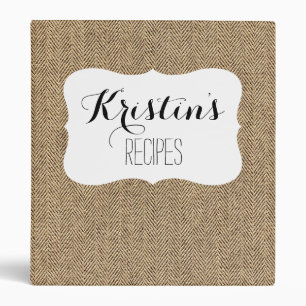 Shabby Chic Tweed Rustic Burlap Fabric Texture 3 Ring Binder