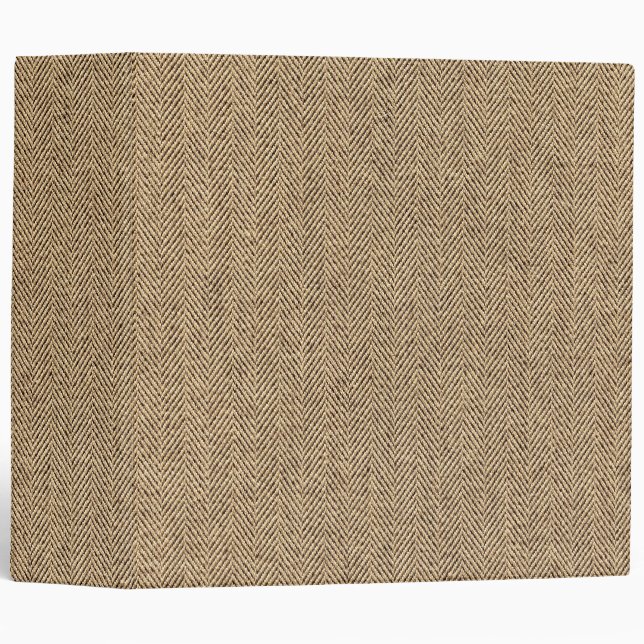 Shabby Chic Tweed Rustic Burlap Fabric Texture Binder (Front/Spine)