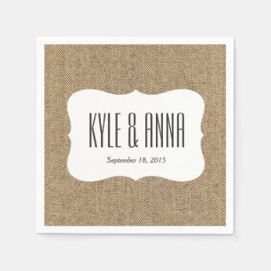 Shabby Chic Tweed Rustic Burlap Fabric Texture Napkins