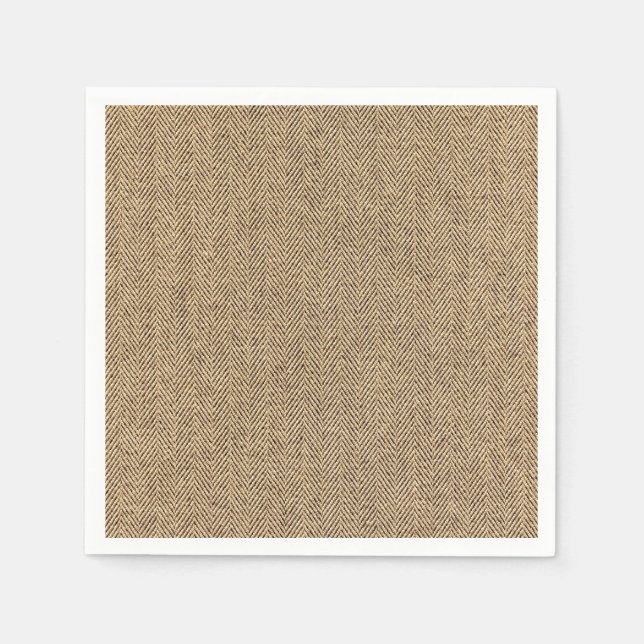 Shabby Chic Tweed Rustic Burlap Fabric Texture Napkins (Front)