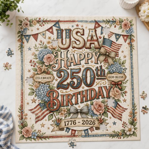 Shabby Chic USA 250th Birthday Jigsaw Puzzle