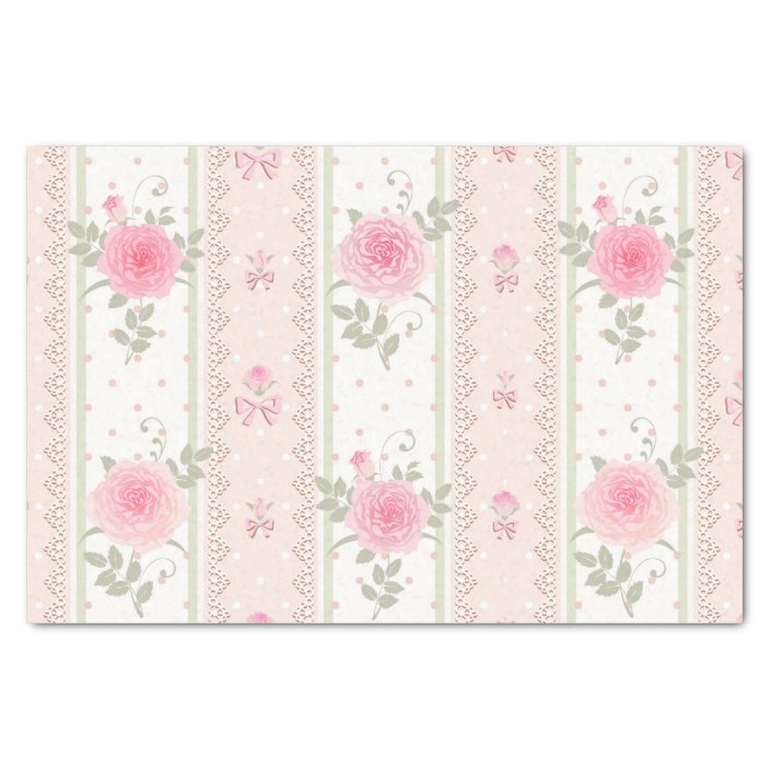 Shabby Chic Victorian Floral Wallpaper Vintage Tissue Paper Zazzle
