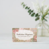 Shabby Chic Victorian Ladies Fashion Craft Pink Business Card (Standing Front)