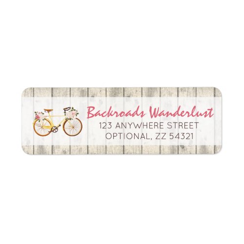 Shabby Chic Vintage Bicycle Rustic Return Address Label