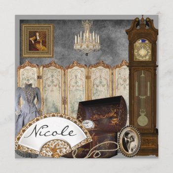Shabby Chic Vintage Bridal Shower Invitation by CHICLOUNGE at Zazzle