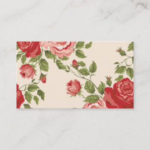 Shabby chic vintage elegant  pink roses pattern business card