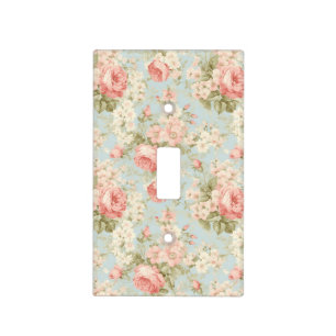 Shabby Chic Vintage Floral Victorian Pink Roses Light Switch Cover